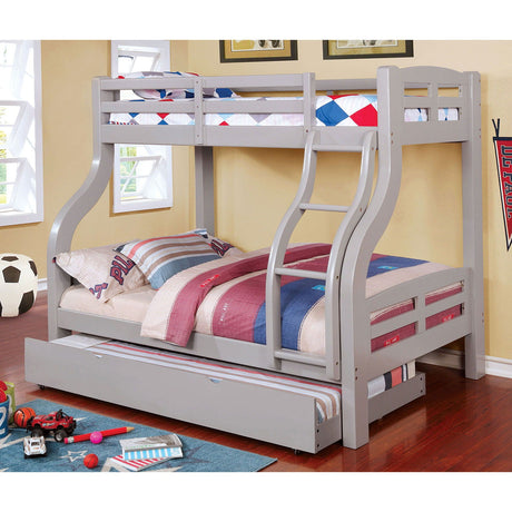 Solpine - Twin/Full Bunk Bed - Gray - Home Elegance USA