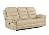 Global United  Leather Air Upholstered Reclining Sofa with Fiber Back - Home Elegance USA