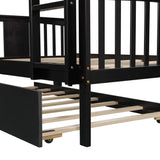 Full over Full Bunk Bed with Twin Size Trundle and Ladder-White(Old SKU: LP000204AAP) - Home Elegance USA