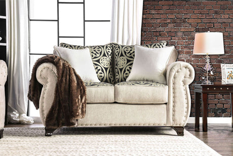 Sinatra - Sofa & Loveseat - Light Mocha / Navy / Champagne - Home Elegance USA