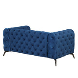 63" Velvet Upholstered Loveseat Sofa,Modern Loveseat Sofa with Button Tufted Back,2 - Person Loveseat Sofa Couch for Living Room,Bedroom,or Small Space,Blue - SG000602AAC - image - 11