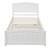 Twin size Platform Bed with Trundle, White - Home Elegance USA