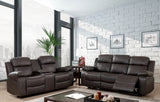 Pondera - Sofa & Loveseat - Dark Brown - Home Elegance USA