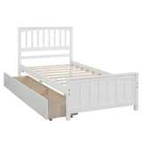 Twin size Platform Bed with Two Drawers, White - Home Elegance USA