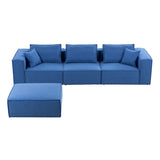 4 - Piece Upholstered Sectional Sofa in Blue - W876S00084 - image - 1