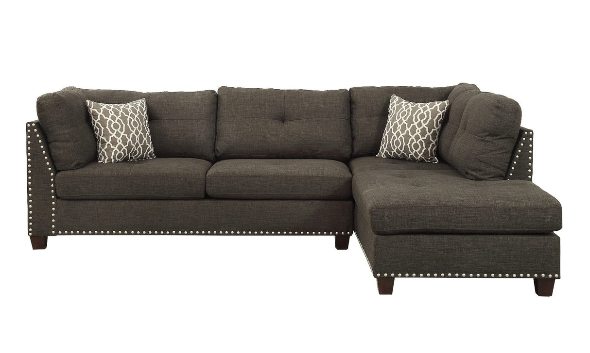 Laurissa - Sectional Sofa - Charcoal Linen - 35" - Home Elegance USA