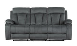 Global United Reclining Transitional Microfiber Fabric Sofa