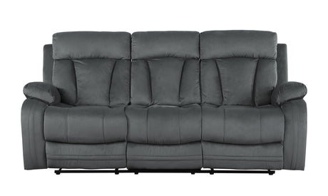 Global United Reclining Transitional Microfiber Fabric Sofa