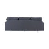 Modern Grey Three-Seat Sofa with Thick Sponge and Two Pillows, 87.40inch Home Elegance USA