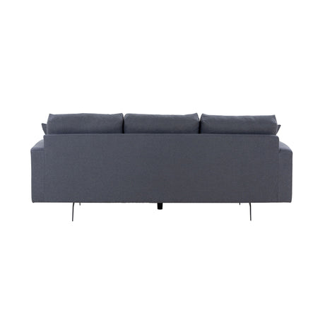 Modern Grey Three-Seat Sofa with Thick Sponge and Two Pillows, 87.40inch Home Elegance USA