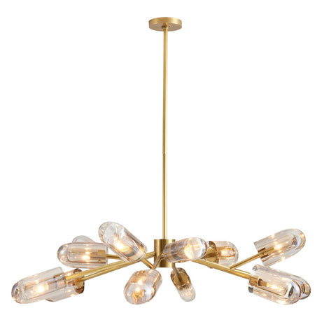 Arteriors Javier Chandelier in Champagne Crystal & Antique Brass