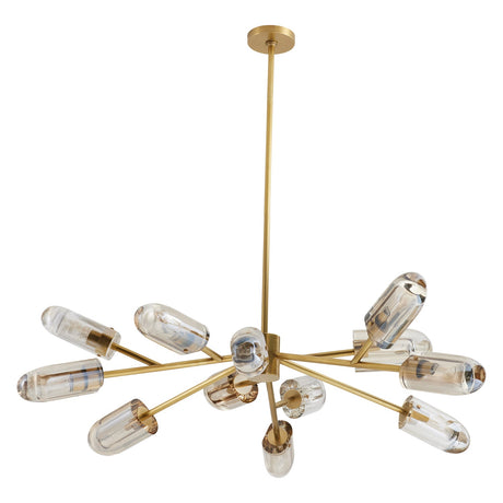 Arteriors Javier Chandelier in Champagne Crystal & Antique Brass