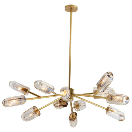 Arteriors Javier Chandelier in Champagne Crystal & Antique Brass