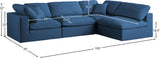 Plush - Cloud Modular Sectional 4 Piece - Navy - Home Elegance USA