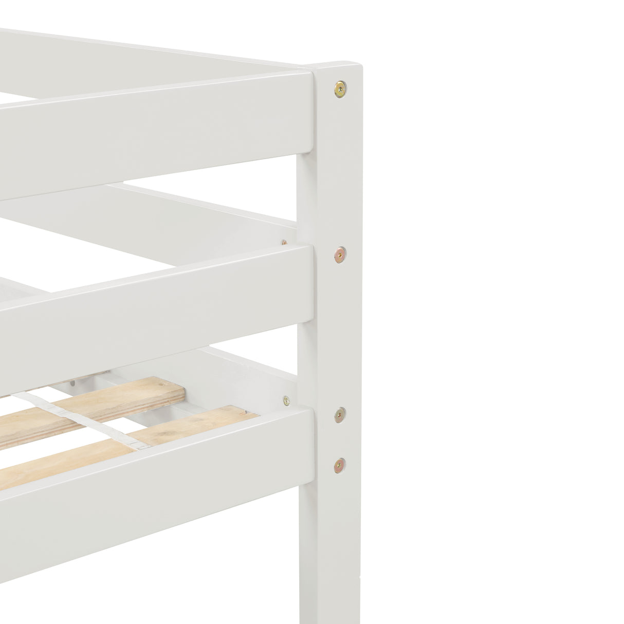 Loft bed with staircase , White - Home Elegance USA