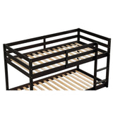 Twin over Twin Floor Bunk Bed,Espresso(Old Sku:W50430321) - Home Elegance USA