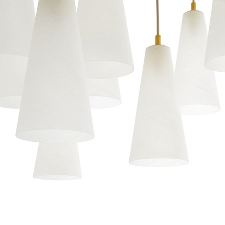 Arteriors Mika Chandelier - Antique Brass & Opal Swirl Glass
