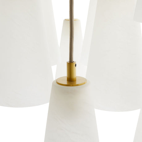 Arteriors Mika Chandelier - Antique Brass & Opal Swirl Glass