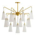 Arteriors Mika Chandelier - Antique Brass & Opal Swirl Glass