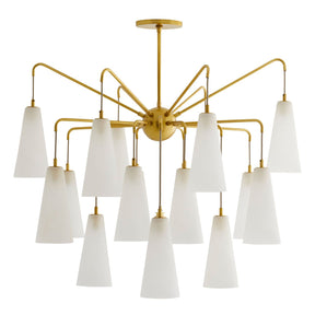 Arteriors Mika Chandelier - Antique Brass & Opal Swirl Glass