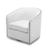 Trenton Swivel Arm Chair - Milky - Home Elegance USA