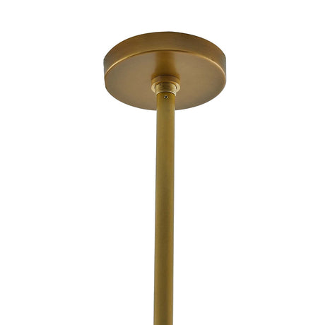 Arteriors Raine Chandelier in Antique Brass with Blue Smoke Glass