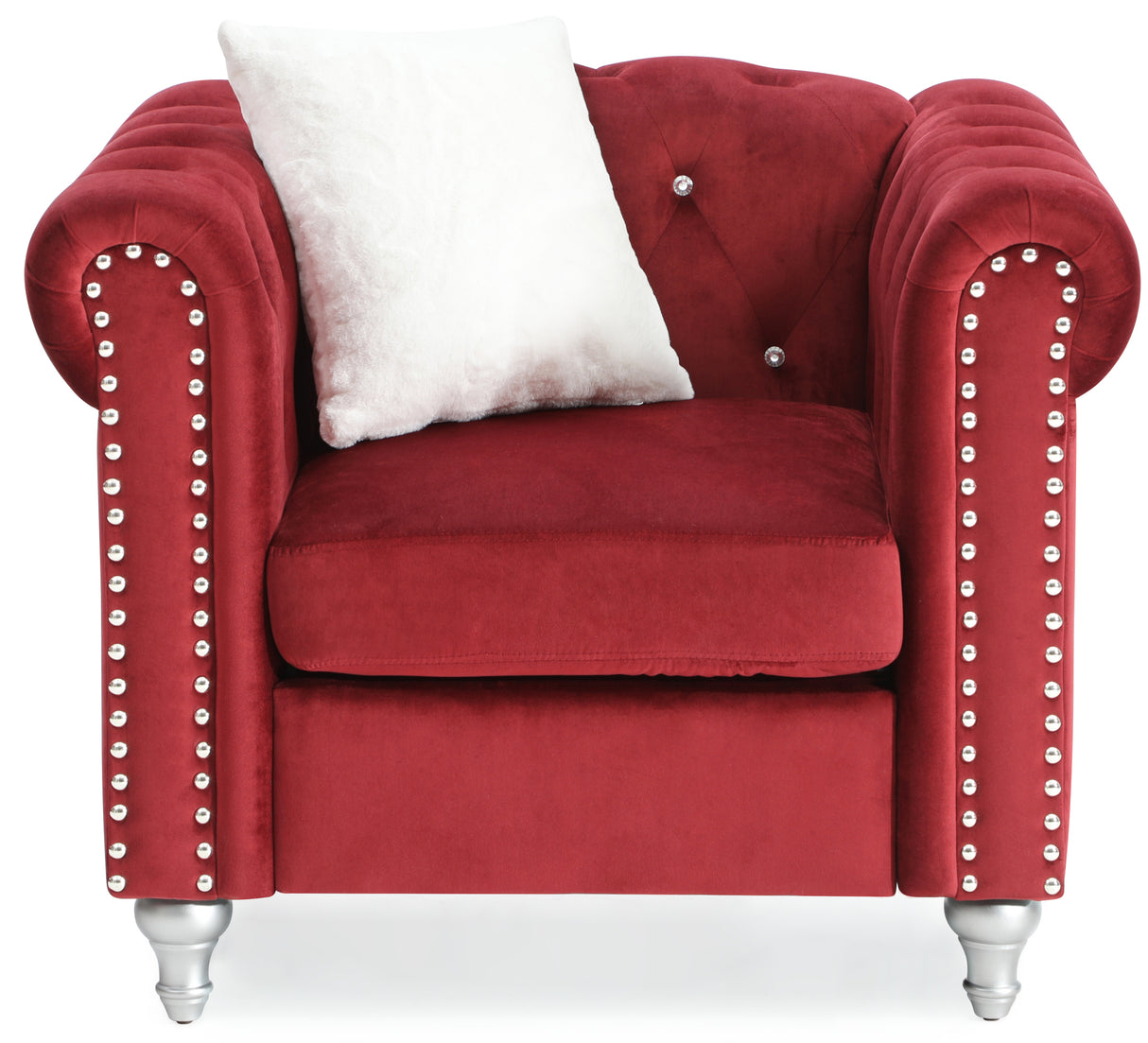 Glory Furniture Raisa G869A-C Chair , BURGUNDY - Home Elegance USA