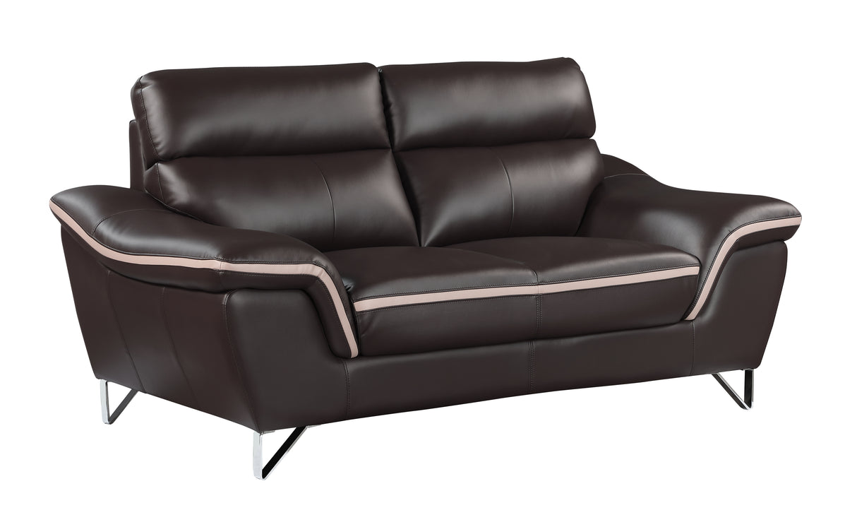 Genuine Leather Loveseat Home Elegance USA