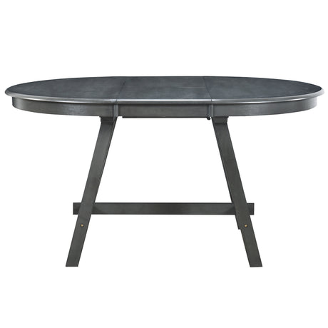 TREXM 5-Piece Wood Dining Table Set Round Extendable Dining Table with 4 Dining Chairs, Dining Room Table Set for 4 person for Dining Room