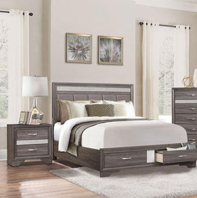 Luster 3 Piece Queen Platform Bedroom Set In Gray 1505-1-3Set | Homelegance