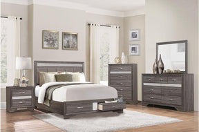 Luster 6 Piece Eastern King Platform Bedroom Set In Gray 1505K-1Ek-6Set | Homelegance