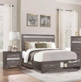 Homelegance - Luster 3 Piece Eastern King Platform Bedroom Set In Gray - 1505K-1Ek-3Set