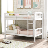 Twin Over Twin Bunk Bed with Ladder,White ( OLD SKU: LP000066AAK) - Home Elegance USA