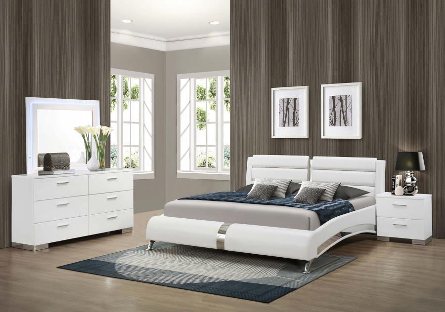 Jeremaine - Queen Bed 4 Piece Set - White - Home Elegance USA