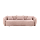 93.6'' Mid Century Modern Curved Living Room Sofa, 4 - Seat Boucle Fabric Couch for Bedroom, Office, Apartment,Pink - W87659036 - image - 7