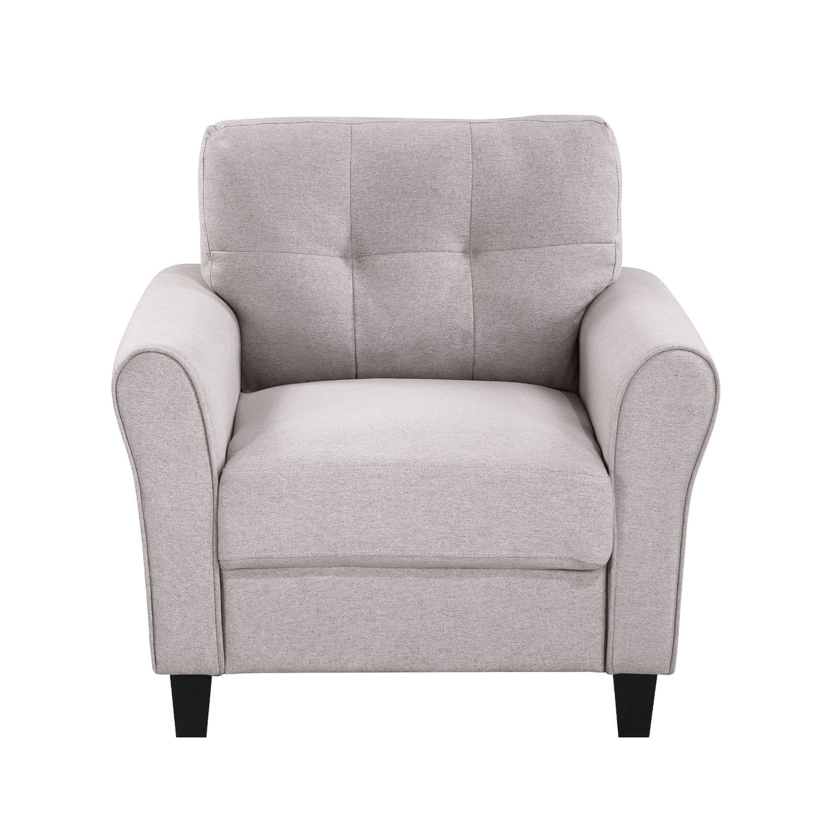 35" Modern Living Room Armchair Linen Upholstered Couch Furniture for Home or Office ,Light Grey,(1-Seat,Old Sku:WF288517AAR) Home Elegance USA