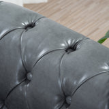 84.65" Rolled Arm Chesterfield 3 Seater Sofa. - W68061169 - image - 16