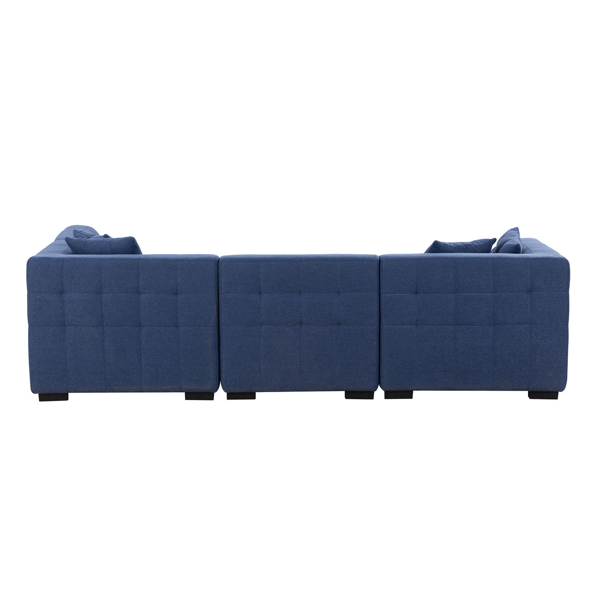 Sectional Sofa with Ottoman DIY Combination Sofa Blue - Home Elegance USA