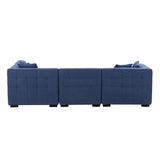 Sectional Sofa with Ottoman DIY Combination Sofa Blue - Home Elegance USA