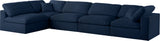 Serene - Cloud Modular Sectional 5 Piece - Navy - Fabric - Home Elegance USA