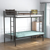 Twin over Full Metal Bunk Bed, Multi-Function,Black(OLD SKU:MF193079AAB) - Home Elegance USA
