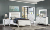 Calandria - 5 Piece Queen Bedroom Set With 2 Nightstands - White - Home Elegance USA