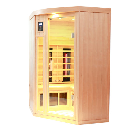 Pentagonal hemlock far-infrared heating sauna room