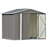 TOPMAX Patio 8ft x6ft Bike Shed Garden Shed, Metal Storage Shed with Lockable Doors, Tool Cabinet with Vents and Foundation Frame for Backyard, Lawn, Garden, Gray