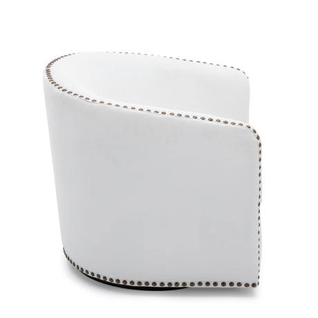 Trenton Swivel Arm Chair - Milky - Home Elegance USA