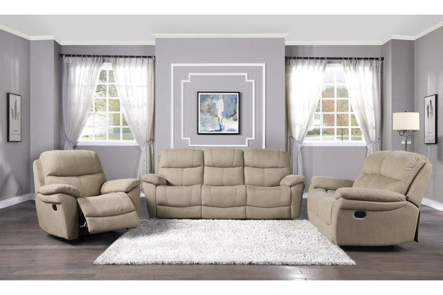 Homelegance - Longvale 3 Piece Double Reclining Living Room Set In Tan - 9580Tn-3-2-1