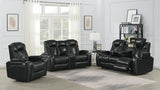 Bismark - 3 Piece Living Room Set With Power Headrest - Black - Home Elegance USA