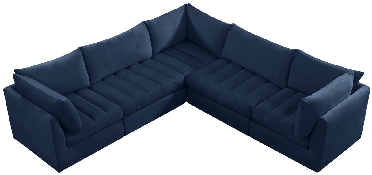 Jacob - Modular Sectional 5 Piece - Navy - Fabric - Home Elegance USA