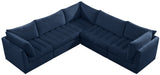 Jacob - Modular Sectional 5 Piece - Navy - Fabric - Home Elegance USA