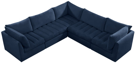 Jacob - Modular Sectional 5 Piece - Navy - Fabric - Home Elegance USA